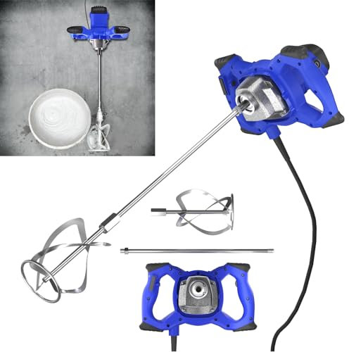 VickyHome 2600W Betonmischer 240V Mörtelrührer Rührwerk Mit Sicherheitsschloss, Quirl Mörtelrührer Rührgerät Mörtel Mit 6 Variablen Geschwindigkeiten (0-1700U/Min)