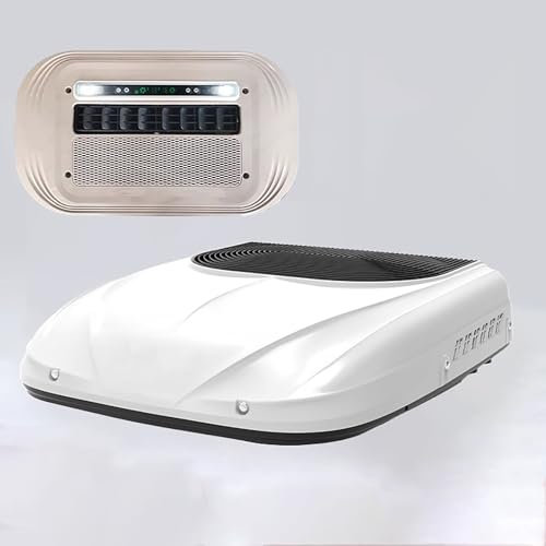Gtzly RV Air Conditioner, Ultra-thin 12V DC Power Supply Roof Air Conditioner, 12V Electric Air Conditioner for Car, Trucks, Vans, Construction Vehicles, Trailers(Bianco)