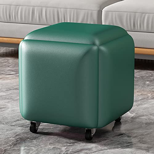 BOSHYUM Ottomane Hocker, quadratische Lederbank, 5-in-1-Nesthocker, stapelbarer Barhocker, Fußhocker mit Rollen für Wohnzimmer, Esszimmer, Barhocker für Wohnzimmer und Schlafzimmer