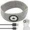 LED Sport Stirnband, 9 LED-Lampe mit 3 modi Stirnlampe USB Wiederaufladbare Kopflampe Wasserdicht Laufhut und Blinkender Alarm Scheinwerfer Stretch Unisex Kinder Sport Mütze Stricken Headband Grau