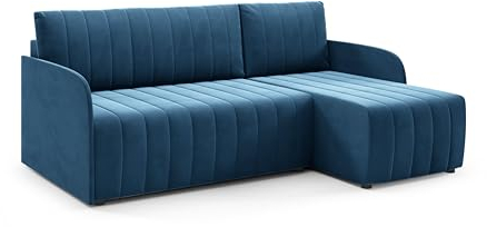 LIKMA Türkis Ecksofa Otto Slim 208x145 cm mit Schlaffunktion (200x140 cm) Eckcouch mit Bettkasten Wohnlandschaft mit Bettkasten Bettsofa mit Stauraum Polstermöbel Sofa 3 Sitzer