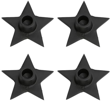 4tlg. Kerzenhalter Vier Sterne schwarz aus Metall sternförmig D12cm Advent