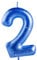 Hongplus Blue Silver Number 2 Candles, 2nd Birthday Candle,Blue Happy Birthday Candles for Cake,Cake Topper Decorations for Boys Girls Him 2nd Birthday Party Decorations Supplies Favor Gift