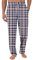 Topassion Herren Pyjamahose Lang Schlafanzughose Relaxed Fit LoungeHose Baumwolle Karierte Schlafhose für Männer Weihnachts Pyjamaunterteil Jogginghose mit Taschen &Knopfleiste Freizeithose(Navy,M)