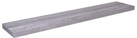 Velano - Bücherregal Wand - Wandregal 118x23.5 cm - Regal Wand - Schweberegal - Hängeregal - Regalbrett - Grau Eiche - Küchenregal - Bücherregal Kinder - Deko Wohnzimmer - Gewürzregal Wand