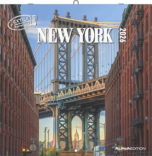 Alpha Edition - New York 2026 – Broschürenkalender 30x30 cm – Wandkalender – Für USA- und Städtefans – 12 New-York-Aufnahmen – Mit Platz für Notizen, Feiertagen & Ferienterminen