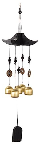 KONTONTY Cloche À Vent en Métal Feng Shui Carillon Éolien en Laiton pour Décoration Intérieure Mk0776