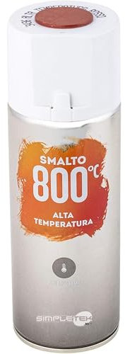 SIMPLETEK - Bomboletta Spray Vernice Rossa per Alte Temperature Rosso Scuro Fino a 800°C 400 ml