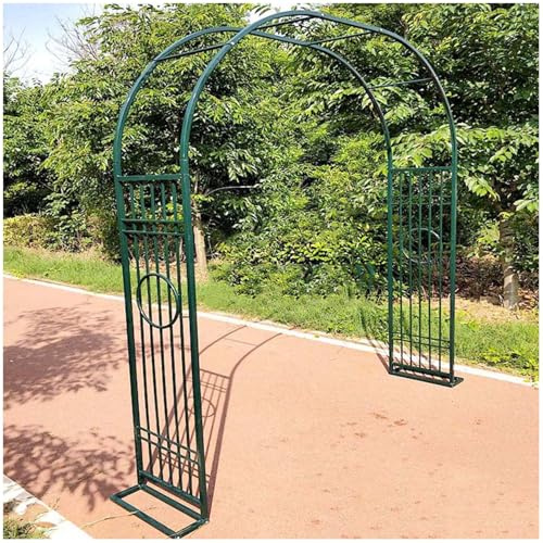 Gartenbogen Pergola aus Metall, Pflanzenstütze, Rankgitter, 24 cm breit, robust, Kletterrosen, Torbogen – Grün