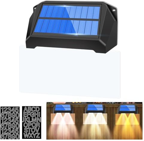 MEDOYOH Solar DIY House Numbers Plaques, DIY House Signs Plaques Street Name Acrylic Board Painting IP65 Waterproof for Outdoor Address Signs, 3 Colors