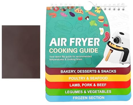 Air Fryer Cheat Sheet, Air Fryer Cooking Guide, Magnetic Cheat Sheet Time Chart Guide, Quick Guide to Temperature and Time Measurement for Hot Air Fryer, Essential