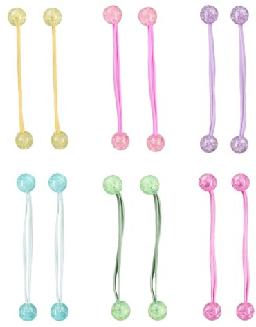12 Stück Acrylkugel kinder haargummi Doppelbälle Elastische Pferdeschwanz - Bunte Doppelbälle Elastische Pferdeschwanzhalter, Ideal für Alltag und Festlichkeiten, Langlebig und Stilvoll