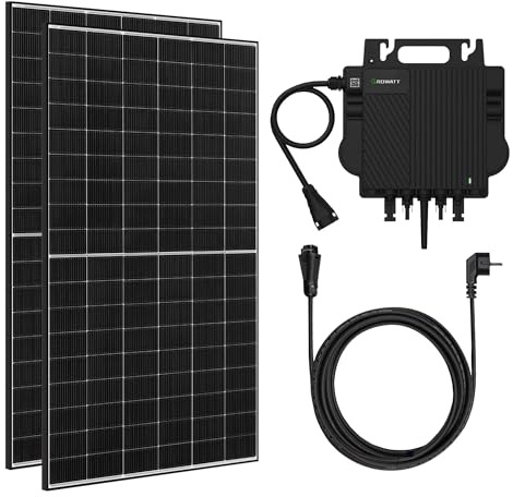 HANTECH 930Wp Balkonkraftwerk Komplettset | 2x Ja Solar 465W Module | Growatt NEO 800M-X Mikro-Wechselrichter 800W | N-Type i-TOPCon | Steckerfertig & App-Steuerung