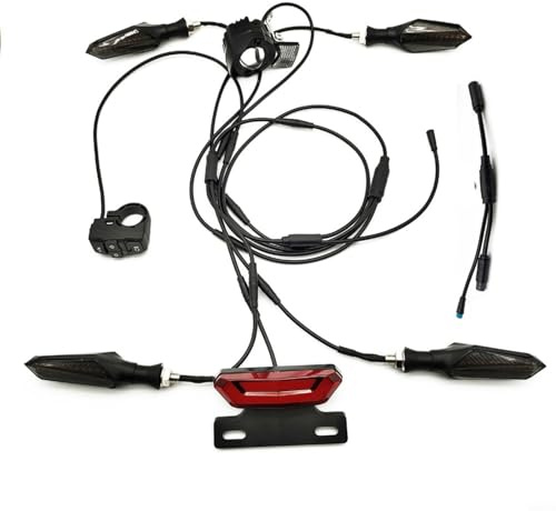 Tidgel E-Bike-Licht-Kit 36 V, 48 V, 52 V Vorder- und Rücklicht, Blinker, wasserdicht für Dreirad für Bafang