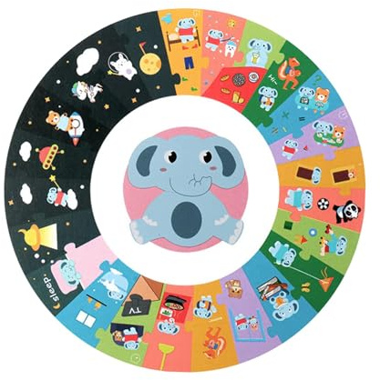 Pegciuho Visueller Stundenplan für Kinder, Geschenkidee, Morgenpuzzle Aus Flachem Papier Und