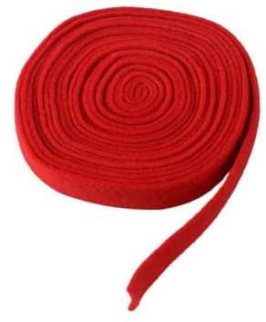 Housoutil Red Wool Felt Ribbon 5 Meters Non-Fading - Material for DIY Crafts and Felt Appliques Christmas Tree Decoration