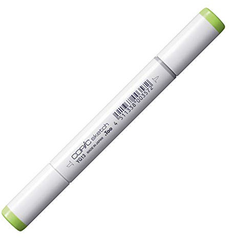 COPIC Sketch Marker Typ YG - 13, Chartreuse, professioneller Pinselmarker, mit einer Super-Brush-Spitze und einer Medium-Broad-Spitze