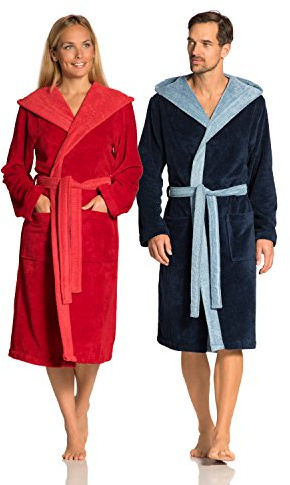 Vossen Damen & Herren Bademantel Poppy winternight, l