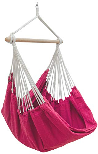 AMANKA XXL Siège Suspendu en Toile 185x130cm hamac pour s'asseoir Rose Orchidée