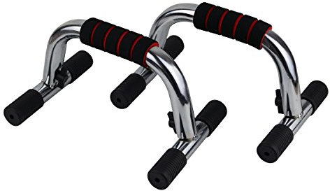 MASTER Erwachsene Push Up Stand Up Bar Griffe Stahl Liegestützgriffe, Silber/schwarz, One Size, MAS4A082