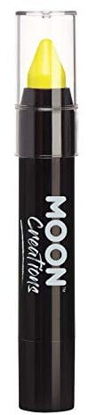 Moon Creations Crayons pour le corps en bâton de peinture pour le visage | résistante à la sueur et à l’eau | Sans cruauté | Pour enfants, adultes, festival, Halloween, jaune, 3,5 g