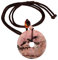 mookaitedecor Münze Donut Stein Halskette für Frauen und Männer, Unisex Glücksbringer Amulett Anhänger mit Kette 32-34 Zoll