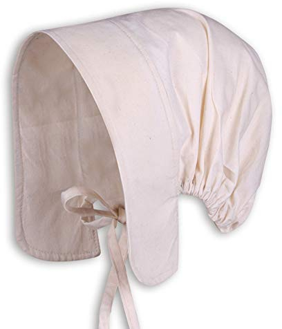 MYTHOLON Greta Magdhaube, Mittelalter Haube, Kopfbedeckung Damen Canvas Baumwolle, Verkleidung Kostüm LARP Natur