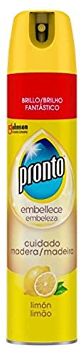 Pronto® Limpiador Aerosol Limon para muebles 5 en 1, Antipolvo y Abrillantador, 300 ml
