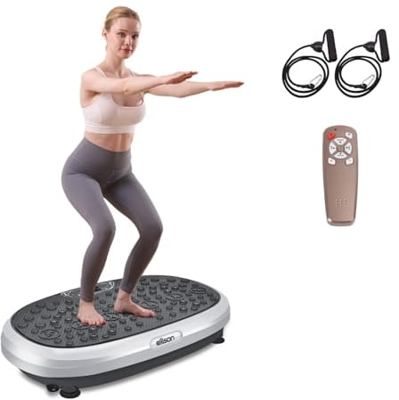 EILISON FitMax KM-818 3D Vibration Plate Exercise Machine with Loop Bands - Full Body Vibration Platform Machines for Home Fitness, Shaping, Training, Recovery, Wellness, Weight Loss (Jumbo Size)
