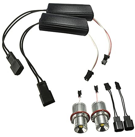 Funien Ojos de ángel led,2 uds 20W LED Ojos de Ángel Halo anillo marcador bombilla de repuesto para BMW E87 E39 M5 M6 E83 X3 E60 E63 E65 E66 E53 X5