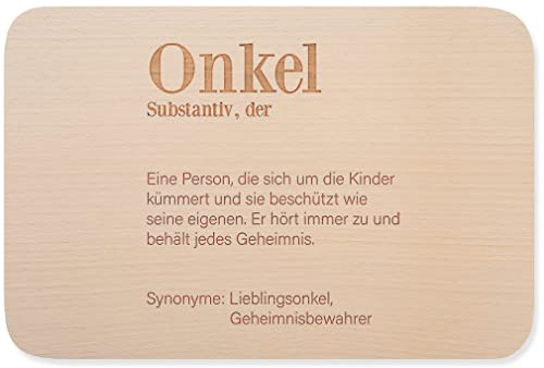 JUNIWORDS Frühstücksbrettchen, Definition: Onkel, Holzbrett Frühstücksbrett Holzbrettchen (1003921)