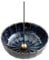 Asayu Japan Räucherstäbchenhalter - Blauer Lotus - Für Stäbchen 10cm, Made in Japan, Traditioneller Keramik Aschefänger, Inklusive Abnehmbarer Messingständer - Für Yoga, Meditation und Entspannung