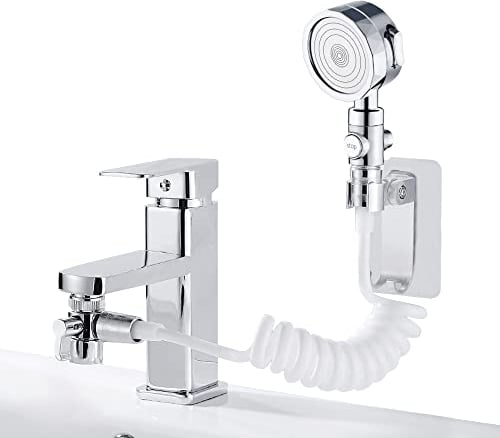 Ducha para Lavabo Ducha de Mano para Lavabo y Baño con Manguera Juego de Ducha para Lavabo para Lavarse el Cabello o Limpiar el Lavabo Limpiar el Inodoro(Manual de Instrucciones Incluido)