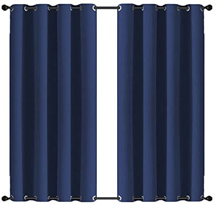 MENGH Outdoor Vorhang Wetterfes 230x200cm, Sonnenschutz Wetterfest Sichtschutz vorhänge mit Schlaufen Für Balkon Terrasse Wasserdicht Sichtschutz Sonnenschutz - blau 1 Stück