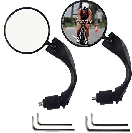 ZhuiKun Fahrradspiegel HD 360° Verstellbar Universal Weitwinkel Rückspiegel Fahrrad Fahrradlenkerspiegel Mini Seitenspiegel - Set 2