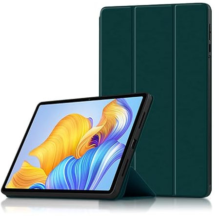 INSOLKIDON Compatible with Case for HONOR Pad 8 12-inch tablet, Ultra Slim Lightweight TPU leather Cover Case with Stand Tablet case Shockproof Rugged Armoured Case (Dark green)