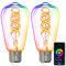 ANTELA Alexa Glühbirnen E27 5W Smart LED Vintage Edison Lampe, WLAN RGB Dimmbare Birne, APP Steuern Kompatibel mit Google Home, Warmweiß Licht, 2 Stück
