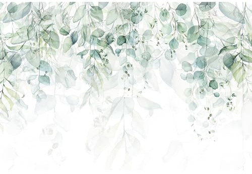 murando Fototapete selbstklebend Blätter 490x280cm Foto Tapete Tapetenfolie Möbelfolie Wandverkleidung Wandtapete Motivtapeten Bildtapete Wohnzimmer 3d Effekt Modern Efeu Natur Pflanzen wie gemalt