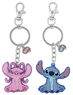 Disney Lilo & Stitch Ensemble de Porte-clés BFF Rose/Bleu, Bleu/Rose, Taille Unique