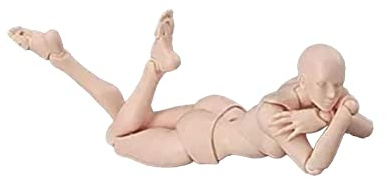 Zeichenpuppe, Silbergrauer Actionfigurenkörper Langlebig mit Halterung Zum Bemalen (Frau)
