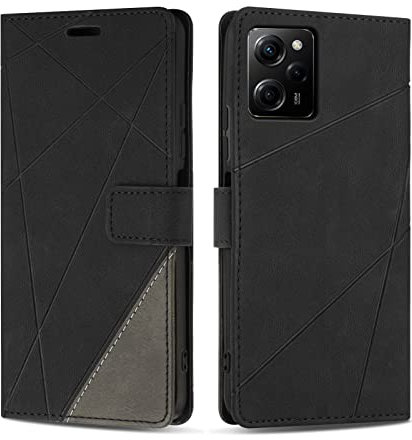 SONWO Coque pour Xiaomi Poco X5 Pro 5G / Redmi Note 12 Pro 5G, Protection Housse Etui en Cuir PU Portefeuille Livre pour Xiaomi Poco X5 Pro 5G / Redmi Note 12 Pro 5G, Emplacements Cartes, Noir