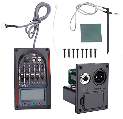 LCD 5-Band-Akustikgitarren-Vorverstärker-EQ LC-5 Equalizer-Tuner Piezo-Pickup-Equalizer-Pickup-Tuner für Elektrische Akustische Klassische Gitarre