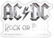 Spreadshirt AC/DC Logo In Silber Rock Or Bust Album Sticker, max. 10x10 cm, 10 x 10 cm, Transparent glänzend