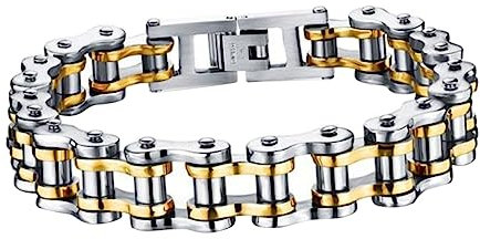 Yardenfun Mens Chain Bracelet Titanium Steel Bike Chain Link Bracelet for Men