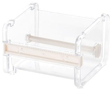 XJKLBYQ Klebebandspender transparent sichtbares Desktop Washi Tapespenser Tape Cutter Roll Tape Hold beige Speicherboxen