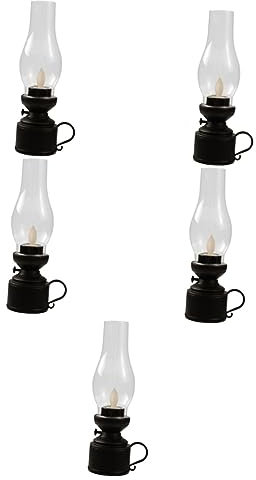 Garneck 5st Elektronische Petroleumlampe Antike Tischlampe Hochzeit Laternen Led-öllampen Lampara De Escritorio Geführt Camping Laternen Büro Schreibtisch Antiquität Elektronisches Bauteil
