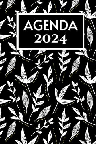 2024 full-year calendar – Agenda: Daily planner - black & white