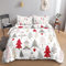 HOSIMA Bettwäsche-Set für Weihnachtsbaum für Erwachsene, Jungen und Mädchen,Weihnachtsbaum-Aufdruck, Bettbezug mit 2 Kissenbezügen (Weihnachtsbaum0 S)