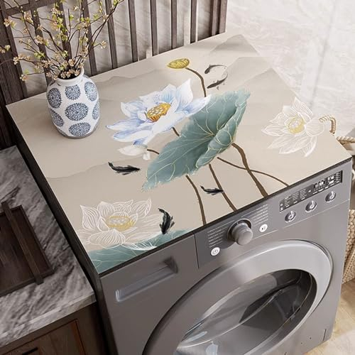 Washing Machine Dust Mat,Washer And Dryer Top Protector,Washing Machine Top Cover Mat,Water Proof,Non Slip,Dustproof,For Most Washers,Refrigerator,Home Kitchen Laundry Room