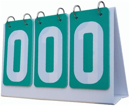 Easnea 3-stellige tragbare Tisch-Anzeigetafel, Flip-Scoreboard, Multi-Sport-Punktezähler, Punktezähler, Punktezähler für Tischtennis, Basketball, Fußball (grün)